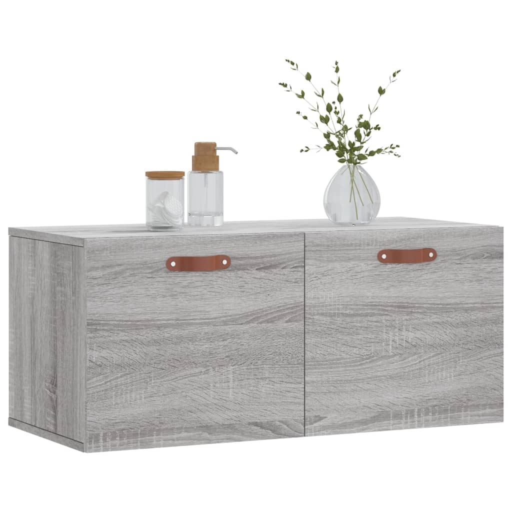 vidaXL Wall Cabinet Grey Sonoma 80x36.5x35 cm Engineered Wood