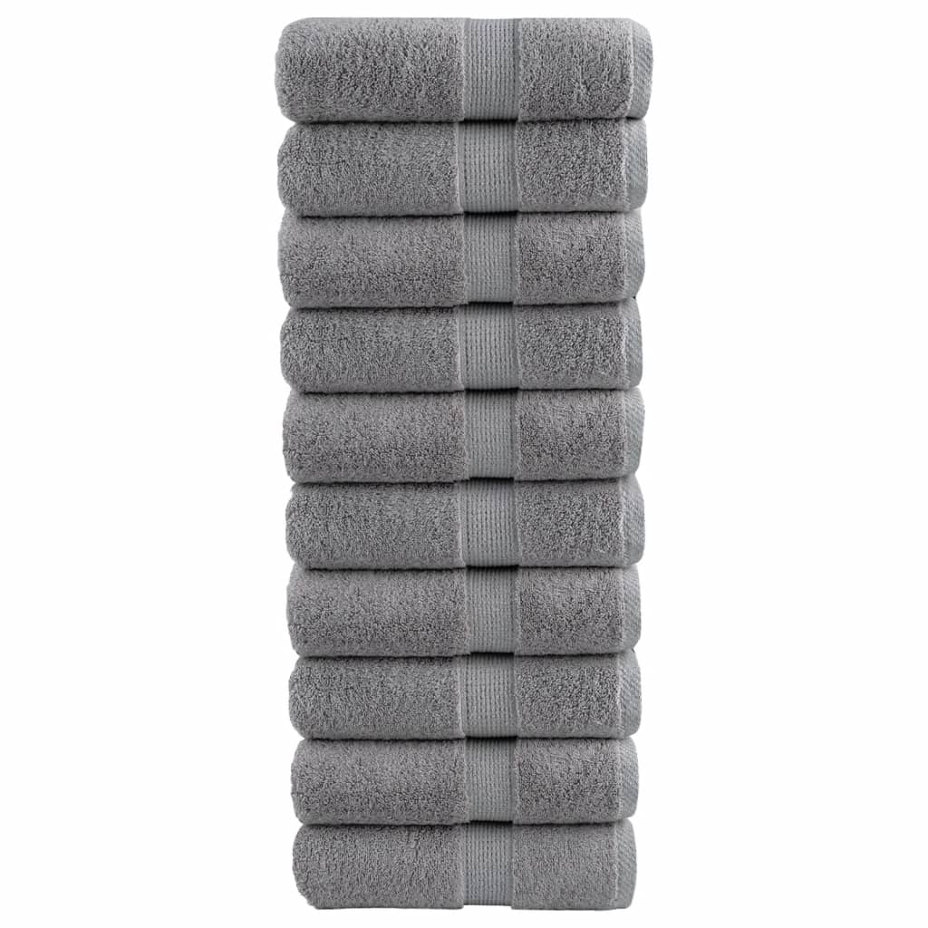 vidaXL Premium Guest Towels SOLUND 10pcs Grey 30x50cm 600gsm