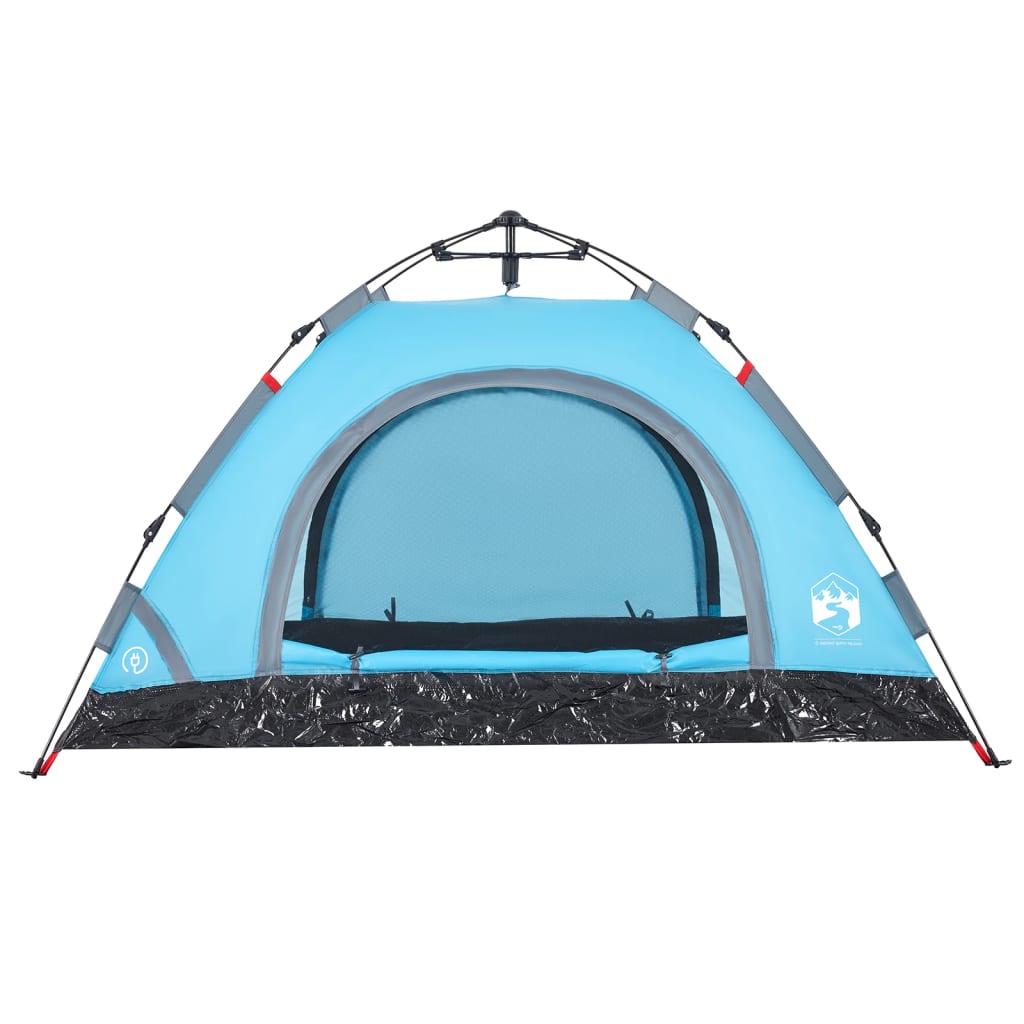 vidaXL Camping Tent 4-Person Blue Quick Release