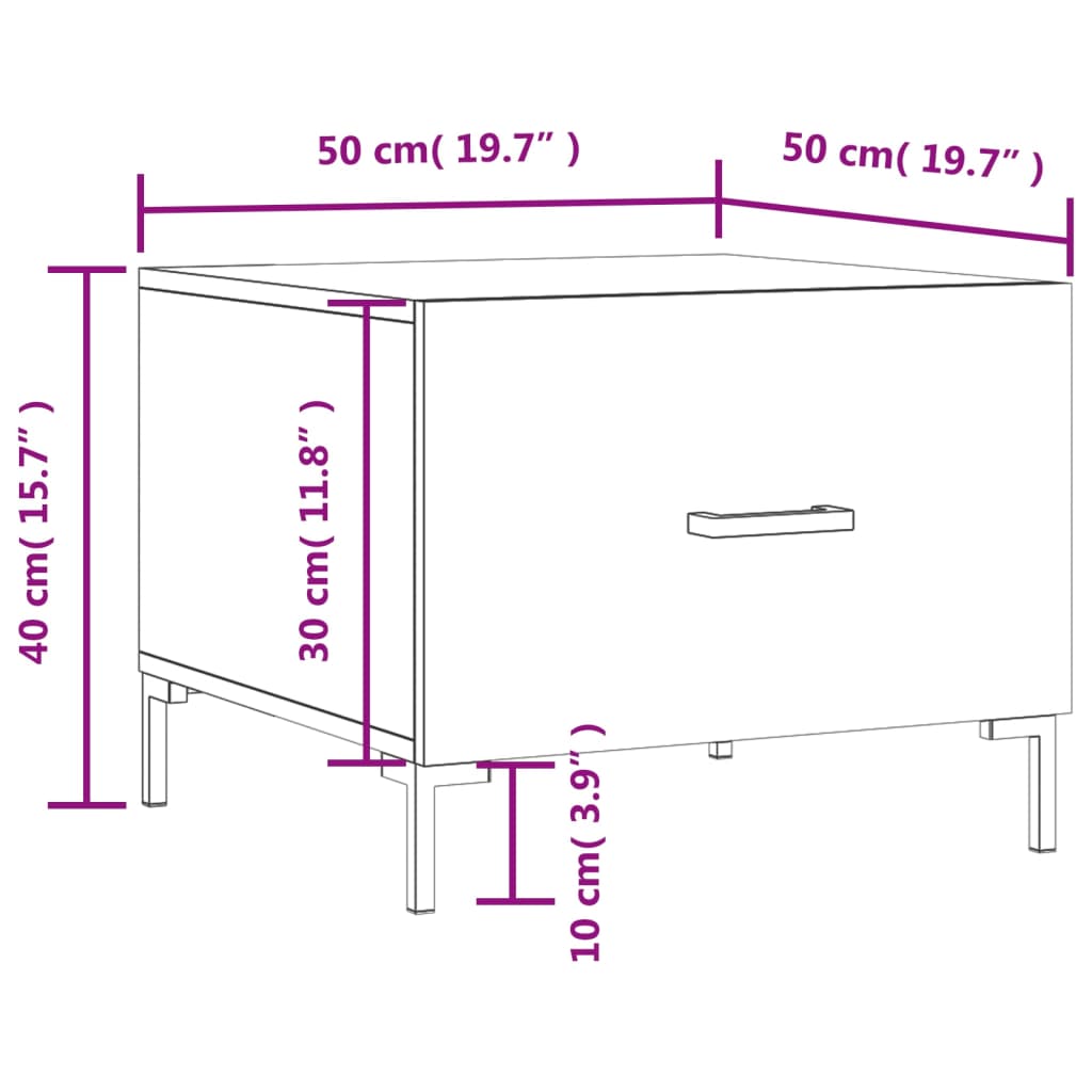 vidaXL Coffee Tables 2 pcs Grey Sonoma 50x50x40 cm Engineered Wood