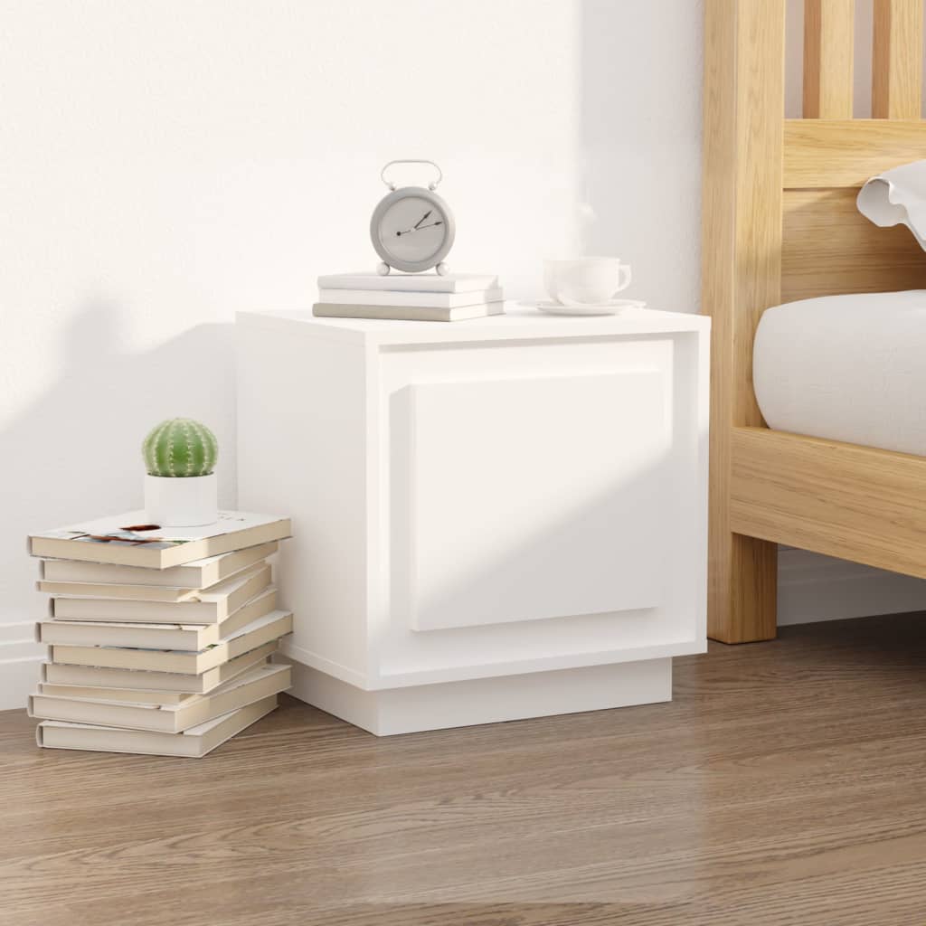 vidaXL Bedside Cabinet White 44x35x45 cm Engineered Wood