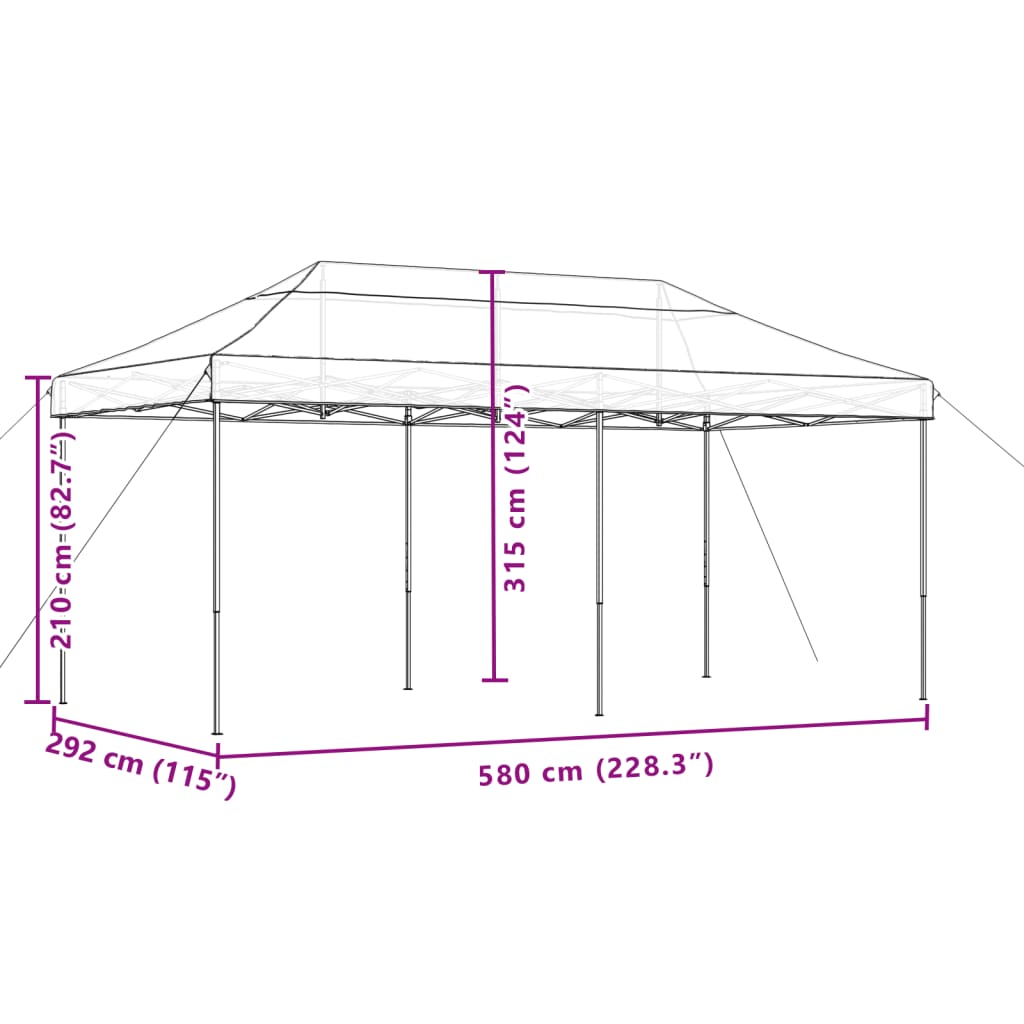 vidaXL Foldable Party Tent Pop-Up Green 580x292x315 cm