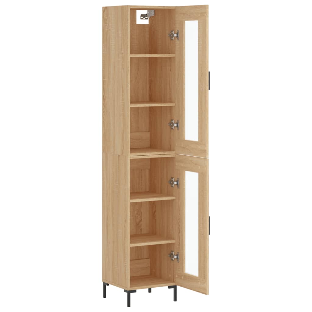 vidaXL Highboard Sonoma Oak 34.5x34x180 cm Engineered Wood