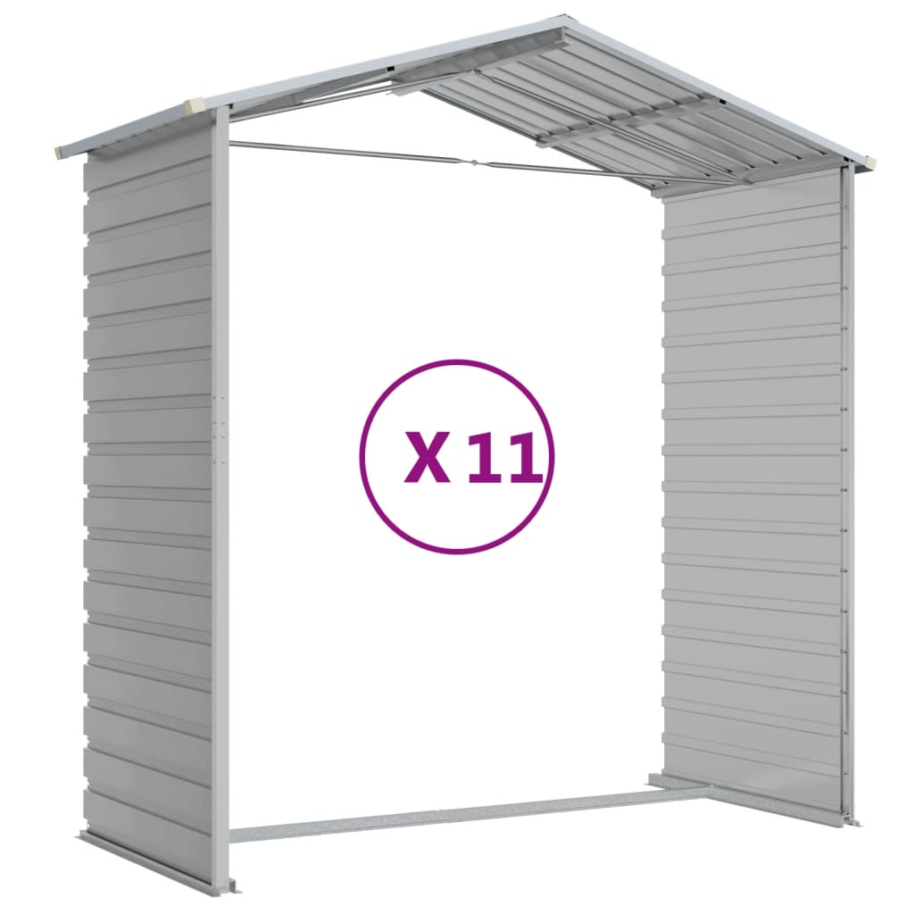 vidaXL Garden Shed Light Grey 191x980x198 cm Galvanised Steel