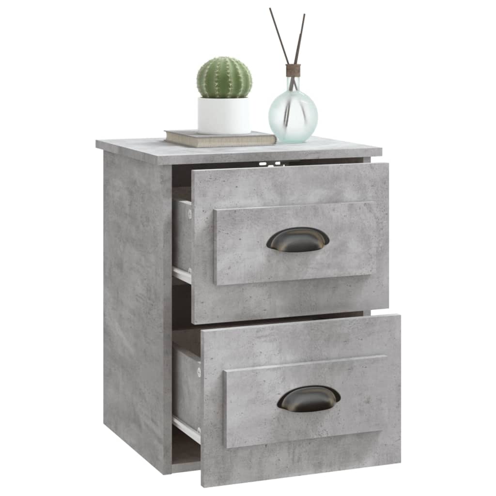 vidaXL Wall-mounted Bedside Cabinets 2 pcs Concrete Grey 41.5x36x53cm