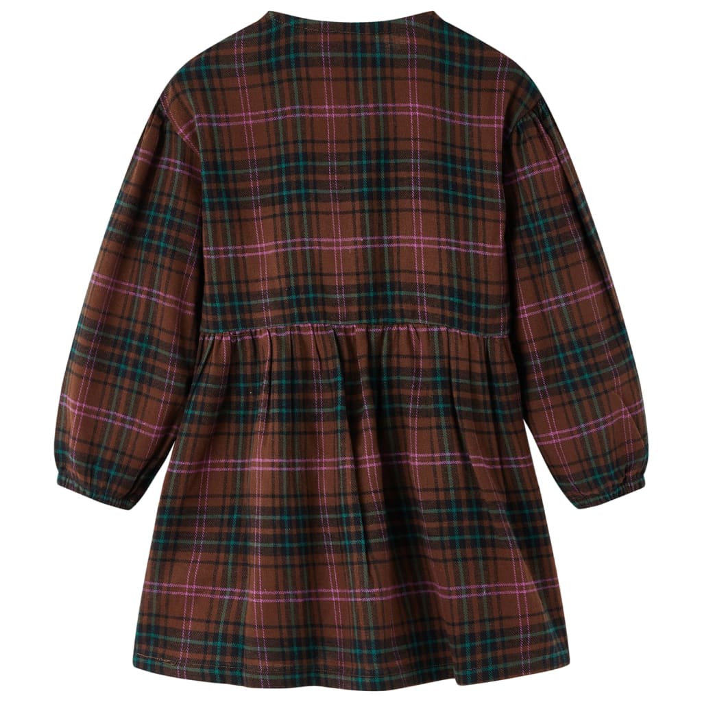 Kids' Dress with Long Sleeves Cognac 128