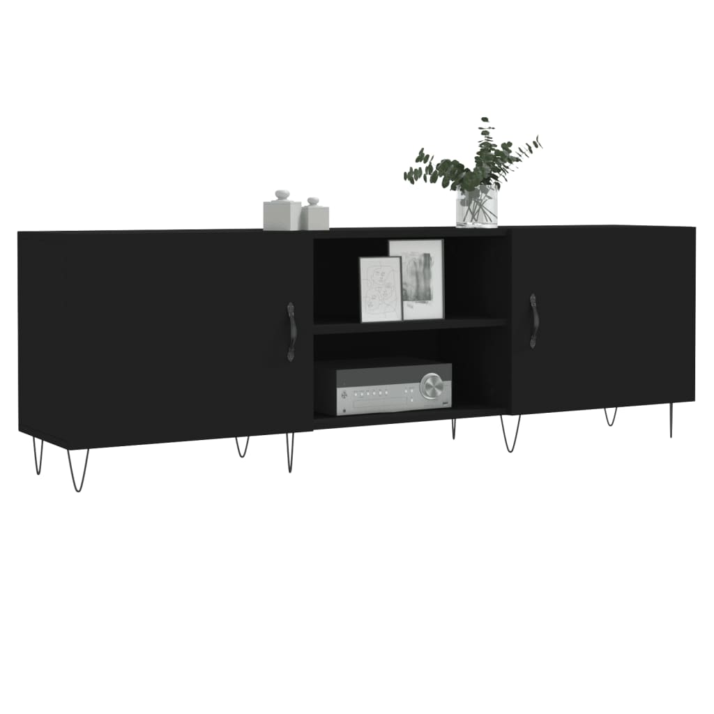 vidaXL TV Cabinet Black 150x30x50 cm Engineered Wood