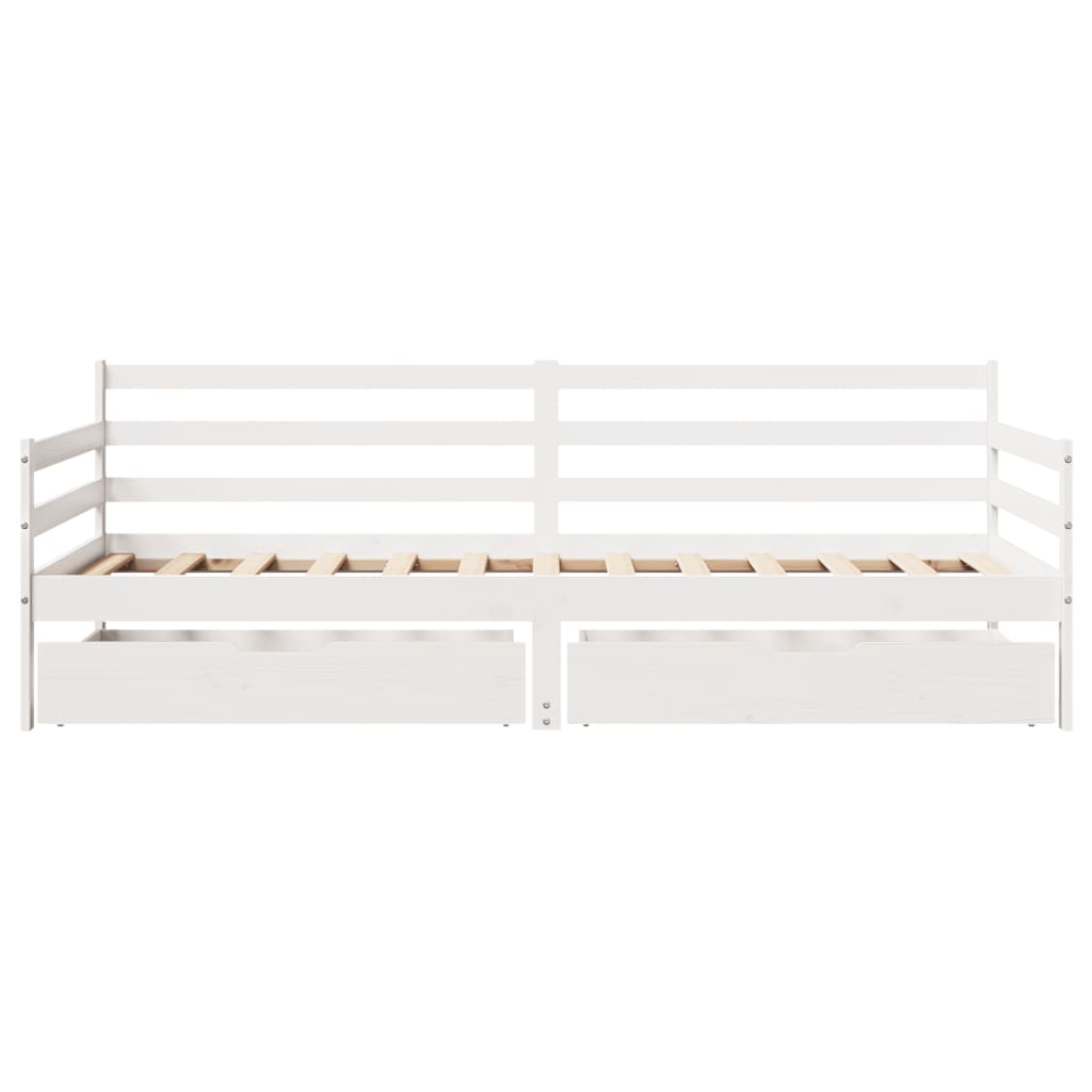 vidaXL Daybed with Drawers without Mattress 90x200 cm Solid Wood