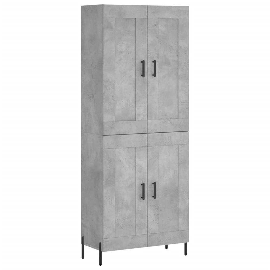 vidaXL Highboard Concrete Grey 69.5x34x180 cm Engineered Wood