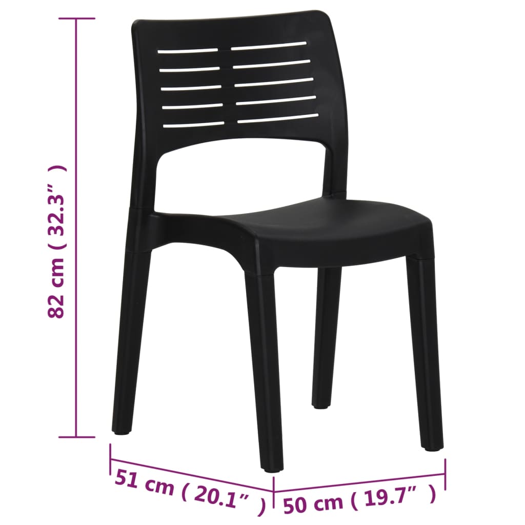 vidaXL Garden Chairs 2 pcs Anthracite Polypropylene