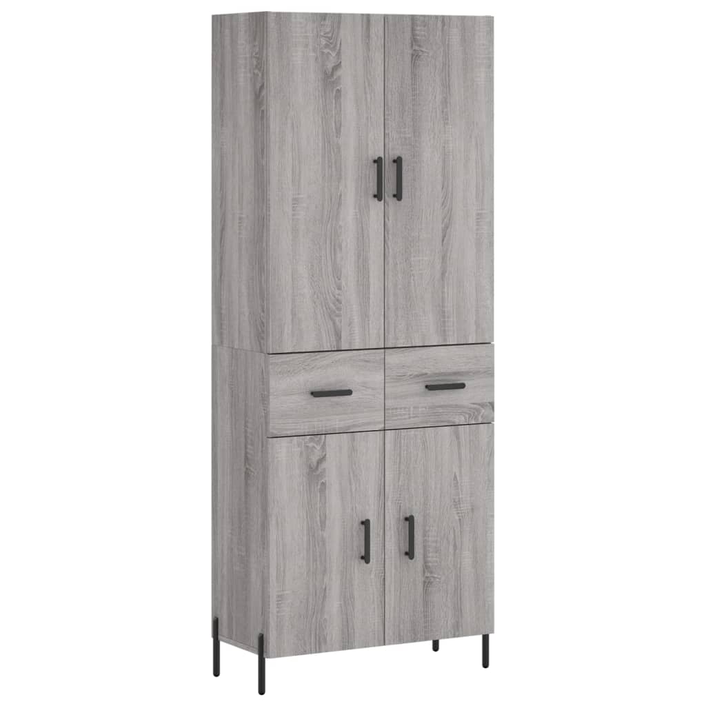 vidaXL Highboard Grey Sonoma 69.5x34x180 cm Engineered Wood