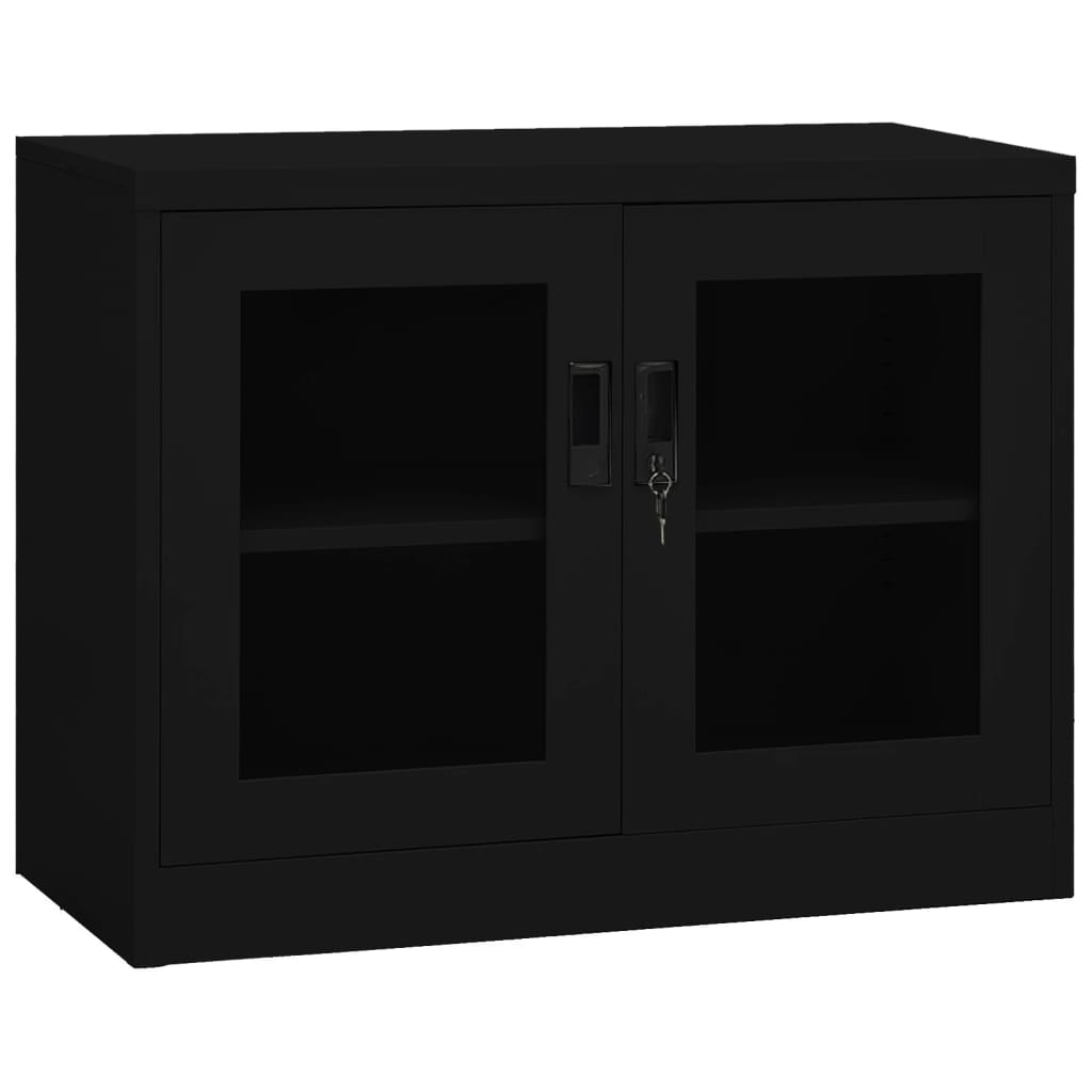 vidaXL Office Cabinet Black 90x40x70 cm Steel