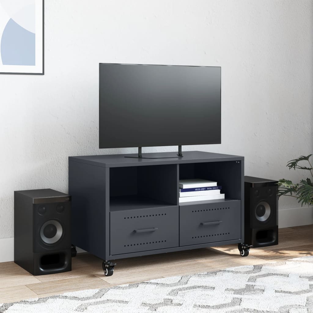 vidaXL TV Cabinet Anthracite 68x39x43.5 cm Steel