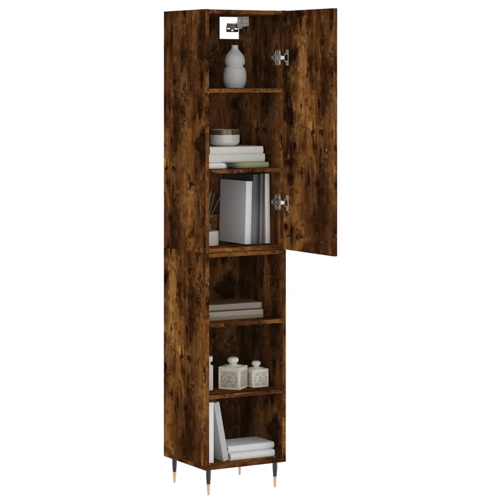 vidaXL Highboard Smoked Oak 34.5x34x180 cm Engineered Wood