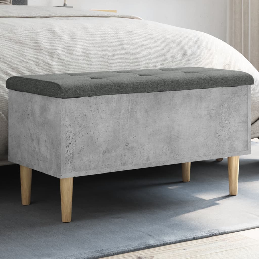 vidaXL Storage Bench Concrete Grey 82x42x46 cm Engineered Wood