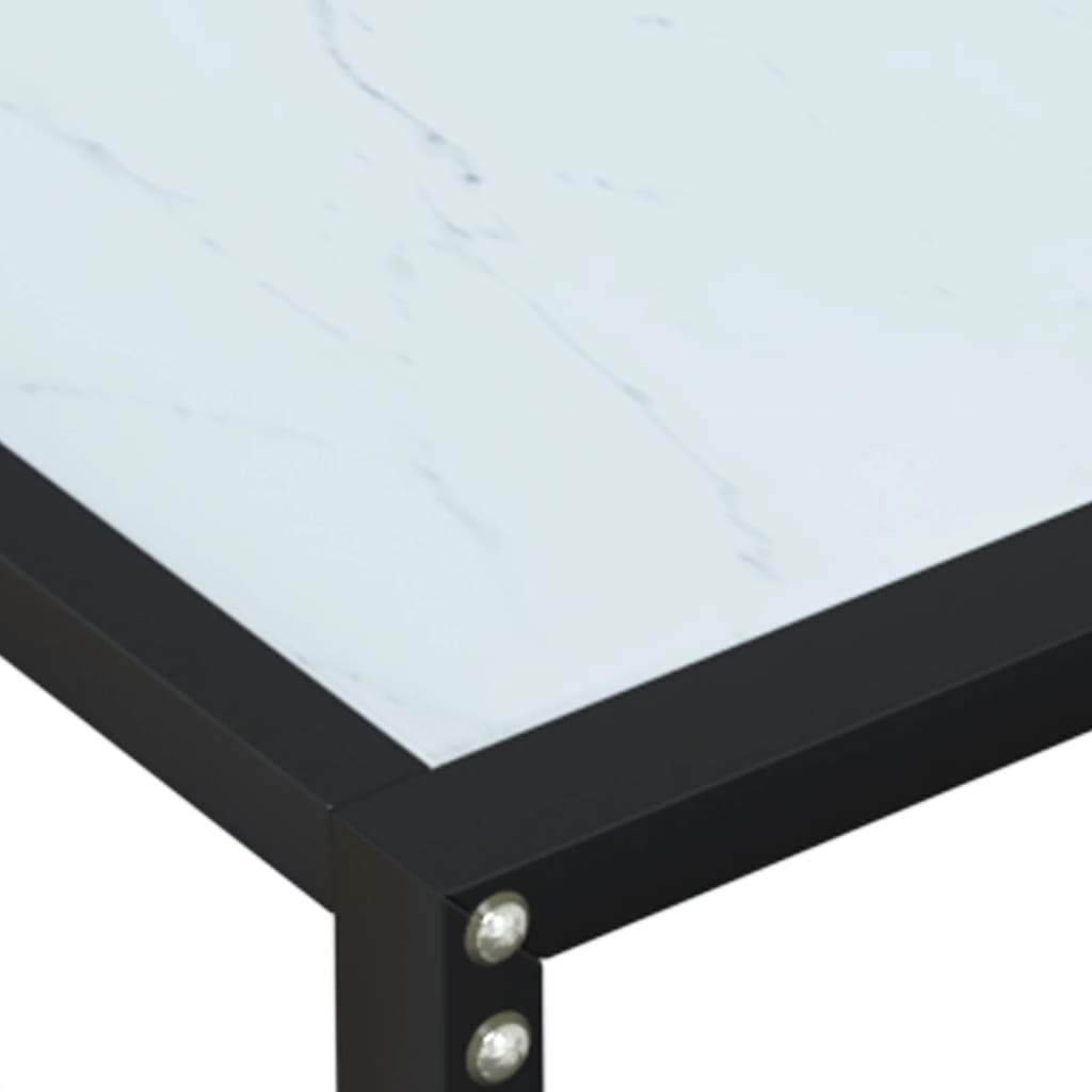 vidaXL Console Table White Marble 140x35x75.5cm Tempered Glass