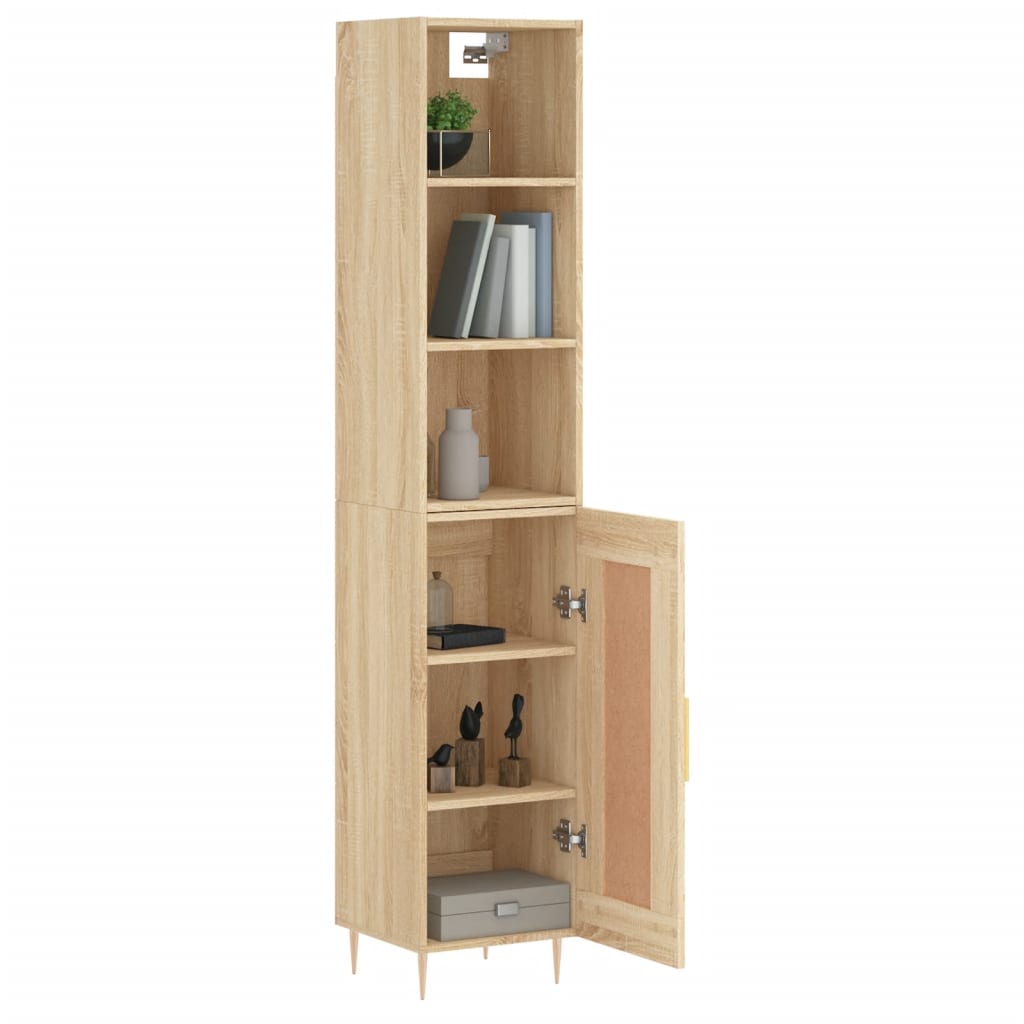 vidaXL Highboard Sonoma Oak 34.5x34x180 cm Engineered Wood