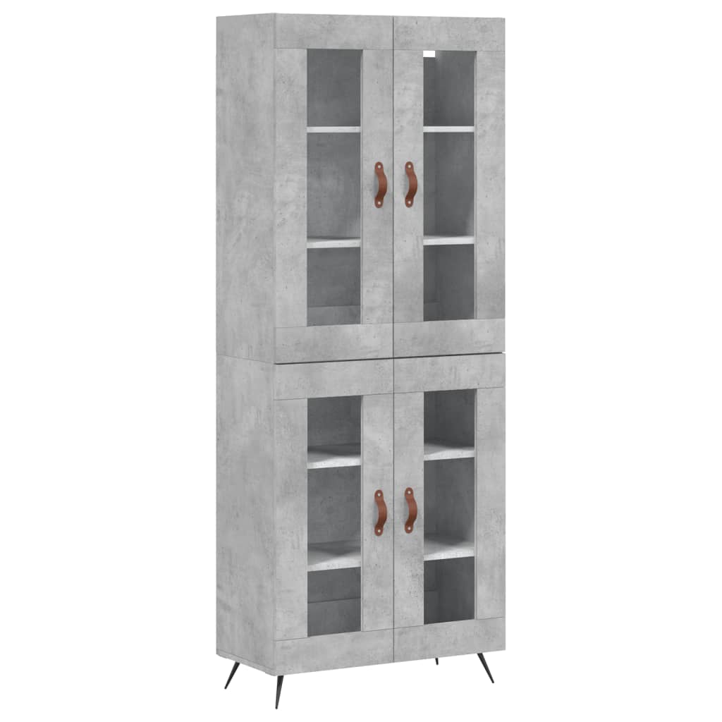 vidaXL Highboard Concrete Grey 69.5x34x180 cm Engineered Wood