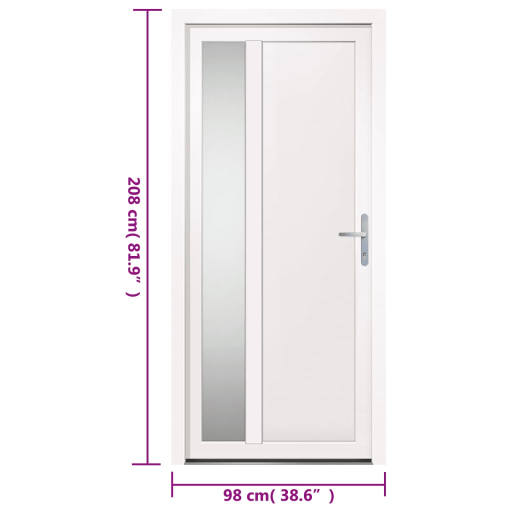 vidaXL Front Door White 98x208 cm PVC