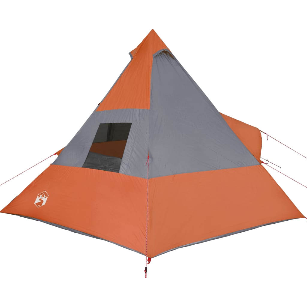 vidaXL Camping Tent Tipi 7-Person Orange Waterproof