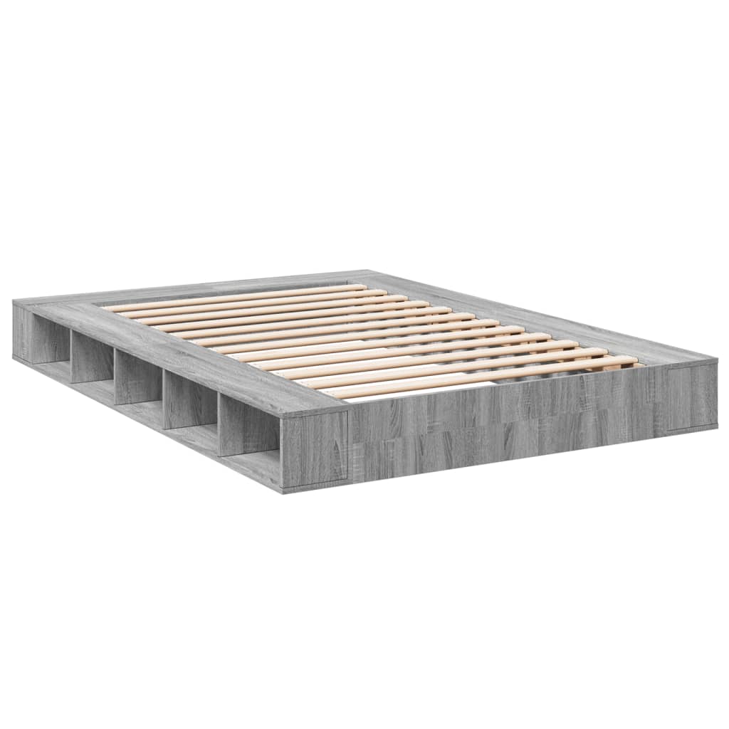 vidaXL Bed Frame without Mattress Grey Sonoma 150x200 cm King Size