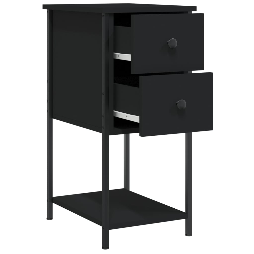 vidaXL Bedside Cabinets 2 pcs Black 32x42x70 cm Engineered Wood