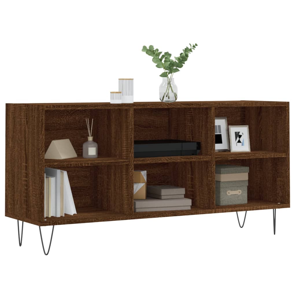 vidaXL TV Cabinet Brown Oak 103.5x30x50 cm Engineered Wood