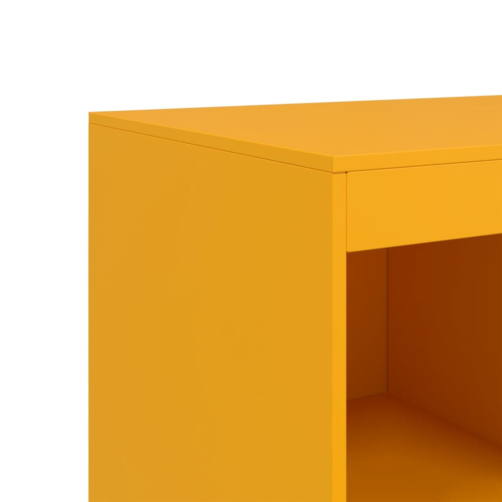 vidaXL Highboard Mustard Yellow 67x39x95 cm Steel