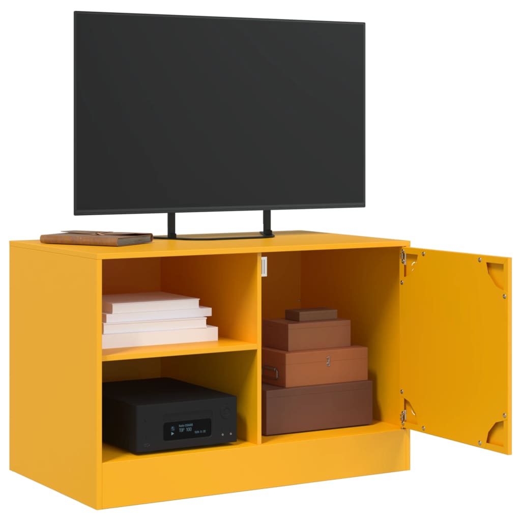 vidaXL TV Cabinet Mustard Yellow 67x39x44 cm Steel