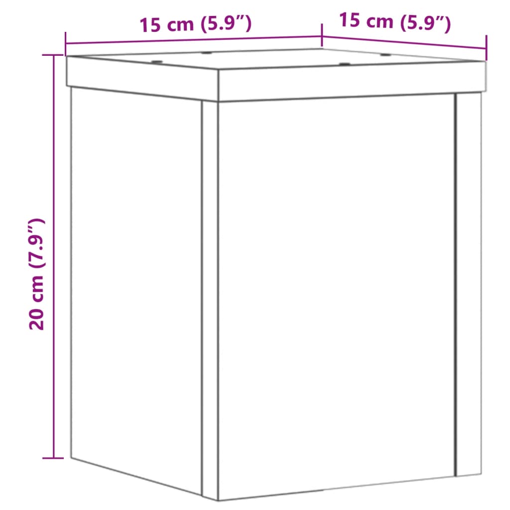 vidaXL Plant Stands 2 pcs Black 15x15x20 cm Engineered Wood