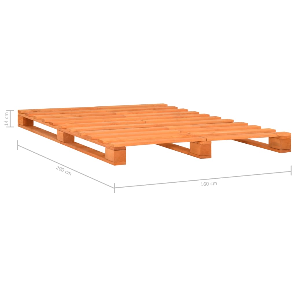 vidaXL Pallet Bed Frame without Mattress Brown 160x200 cm Solid Wood