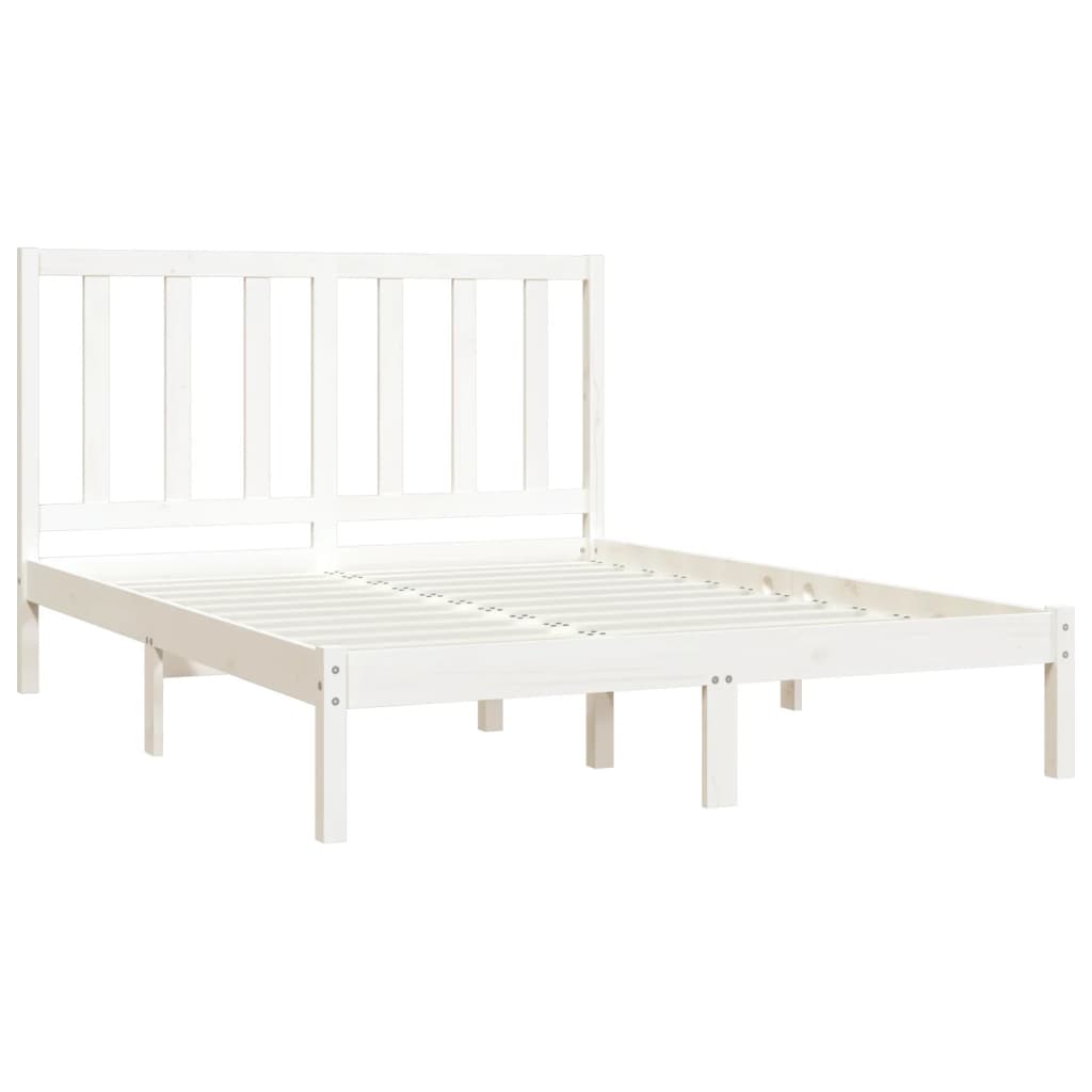 vidaXL Bed Frame without Mattress White Solid Wood Pine 120x200 cm