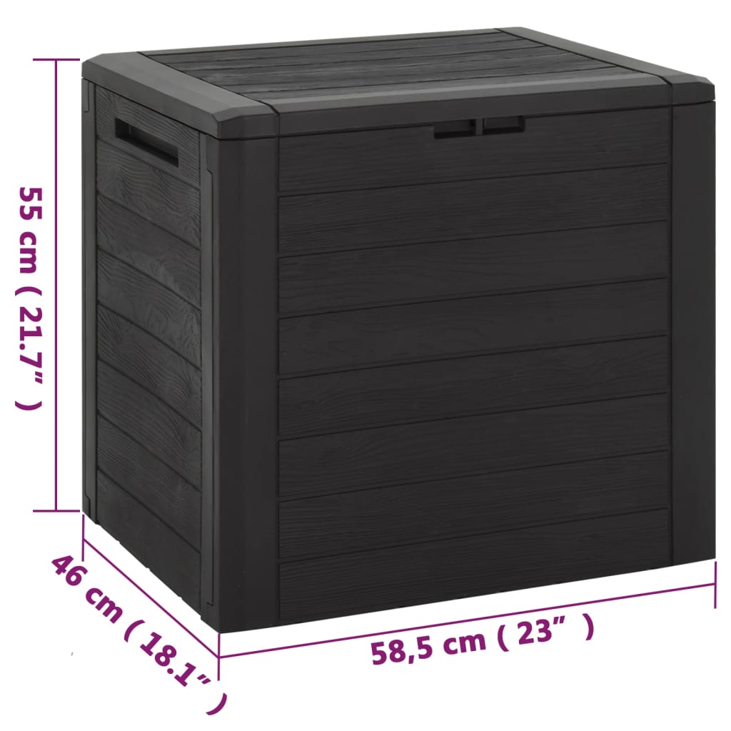 vidaXL Garden Storage Box Brown 58.5x46x55 cm Polypropylene