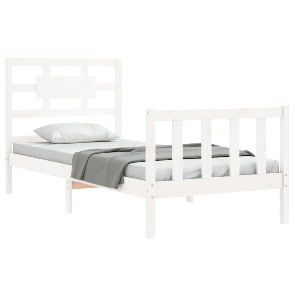 vidaXL Bed Frame without Mattress White 90x200 cm Solid Wood Pine