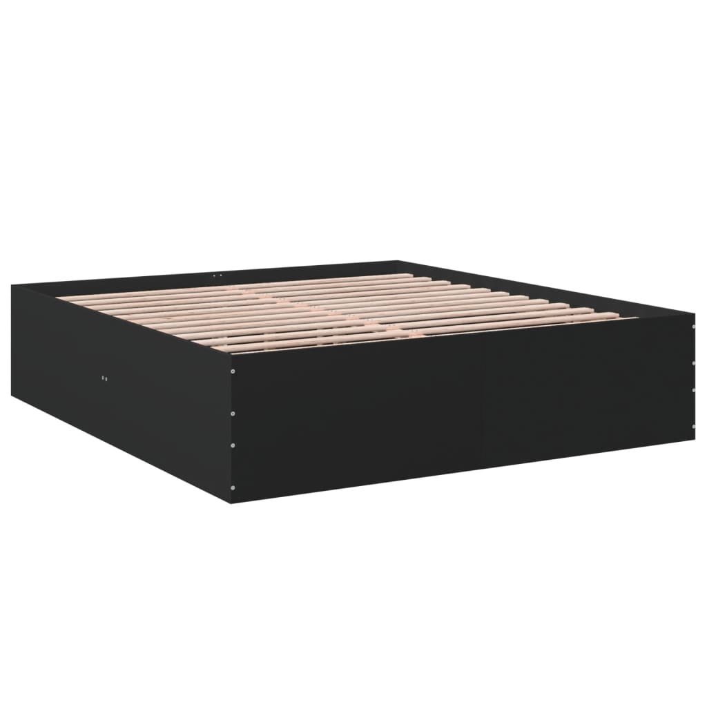 vidaXL Bed Frame without Mattress Black 200x200 cm