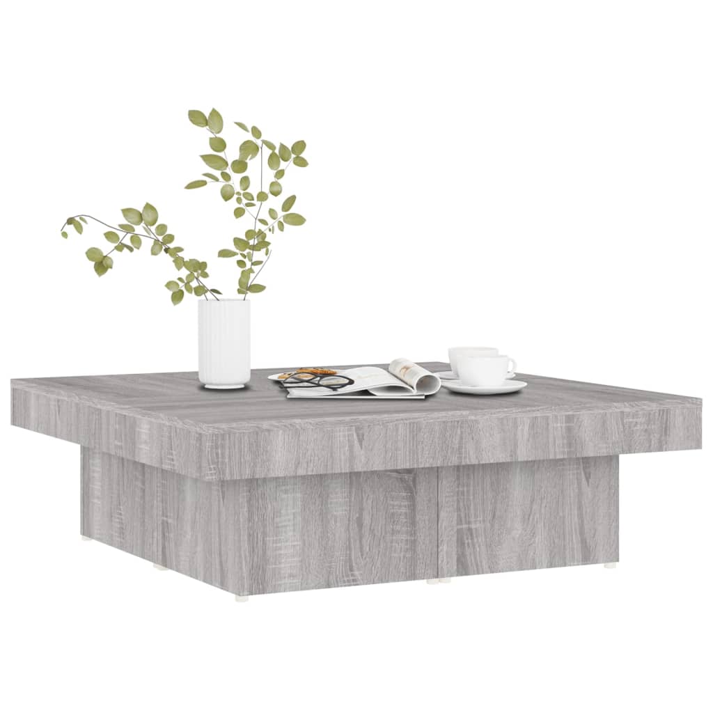 vidaXL Coffee Table Grey Sonoma 90x90x28 cm Engineered Wood