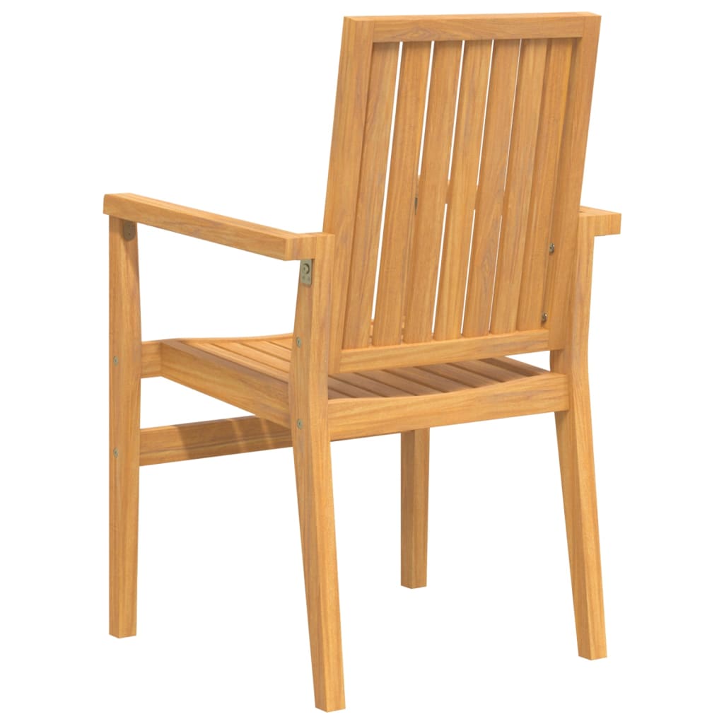 vidaXL Stackable Garden Chairs 2 pcs 56.5x57.5x91 cm Solid Wood Teak