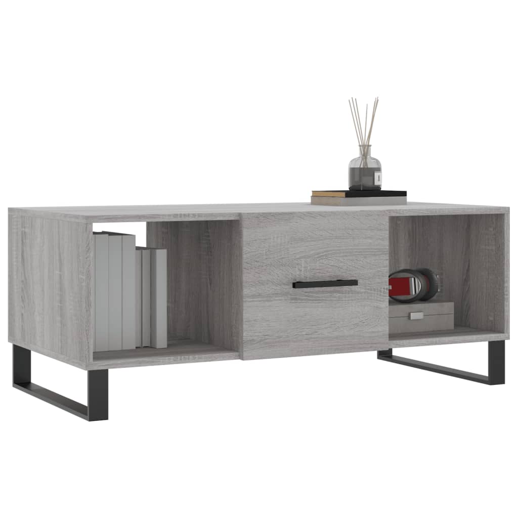 vidaXL Coffee Table Grey Sonoma 102x50x40 cm Engineered Wood