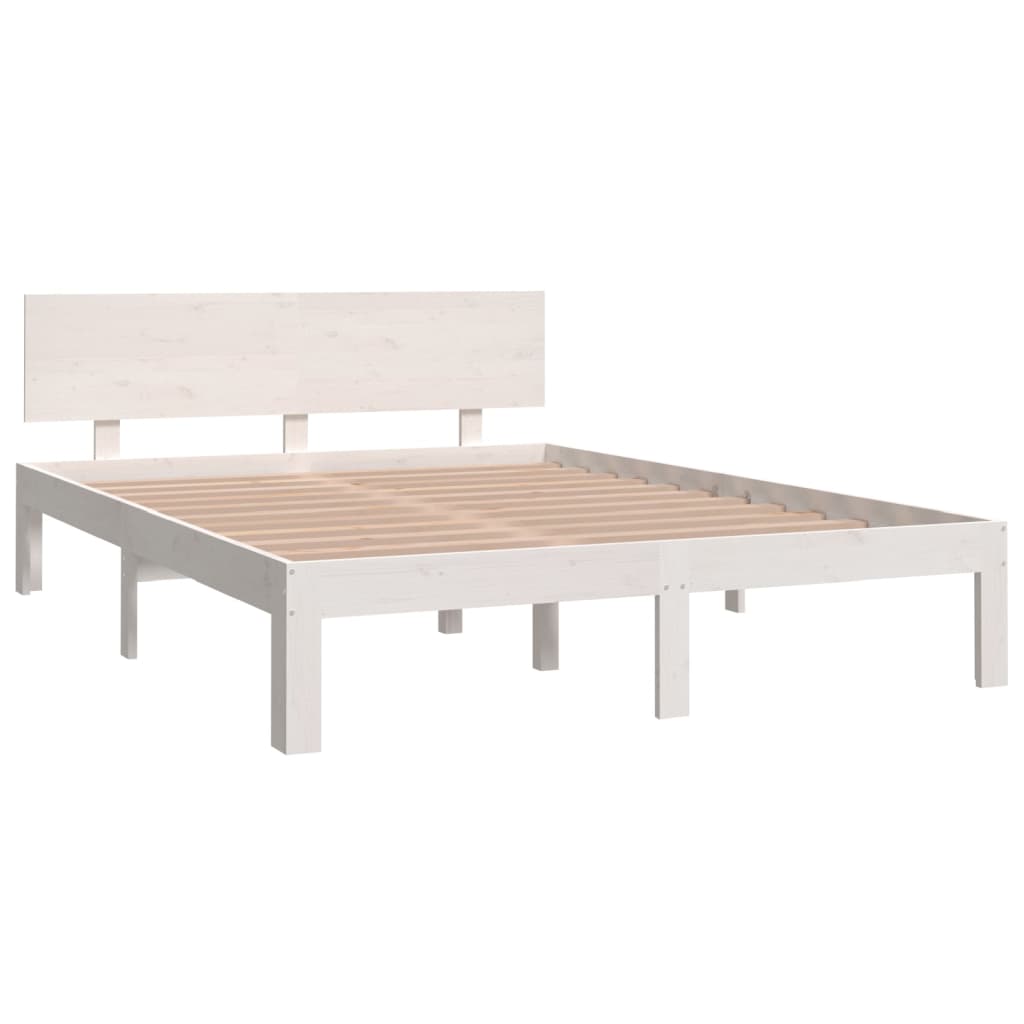 vidaXL Bed Frame without Mattress White 135x190 cm Double