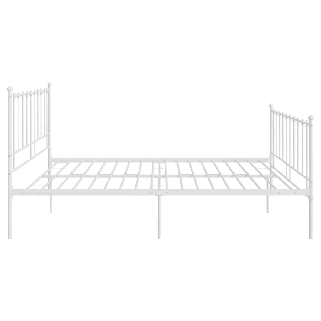 vidaXL Bed Frame without Mattress White Metal 140x200 cm