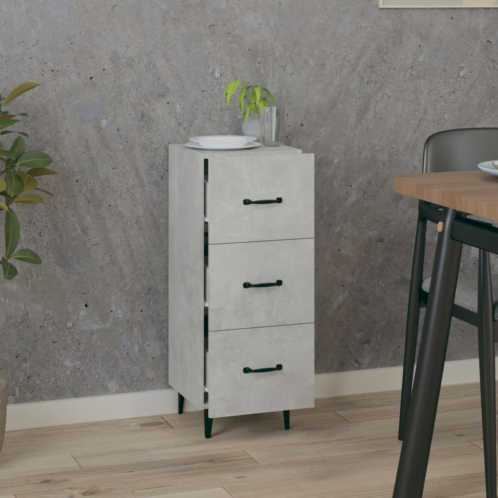 vidaXL Sideboard Concrete Grey 34.5x34x90 cm Engineered Wood