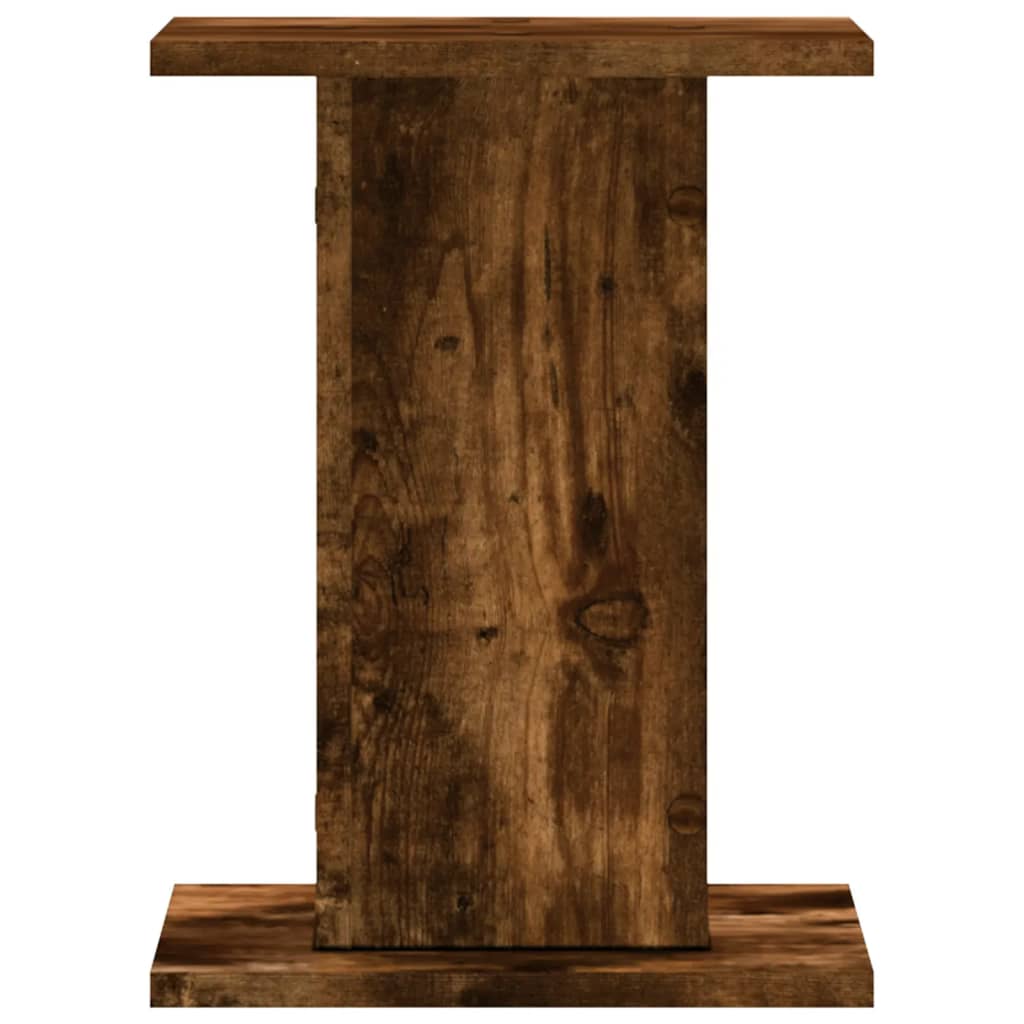 vidaXL Speaker Stands 2 pcs Smoked Oak 30x30x40 cm Engineered Wood