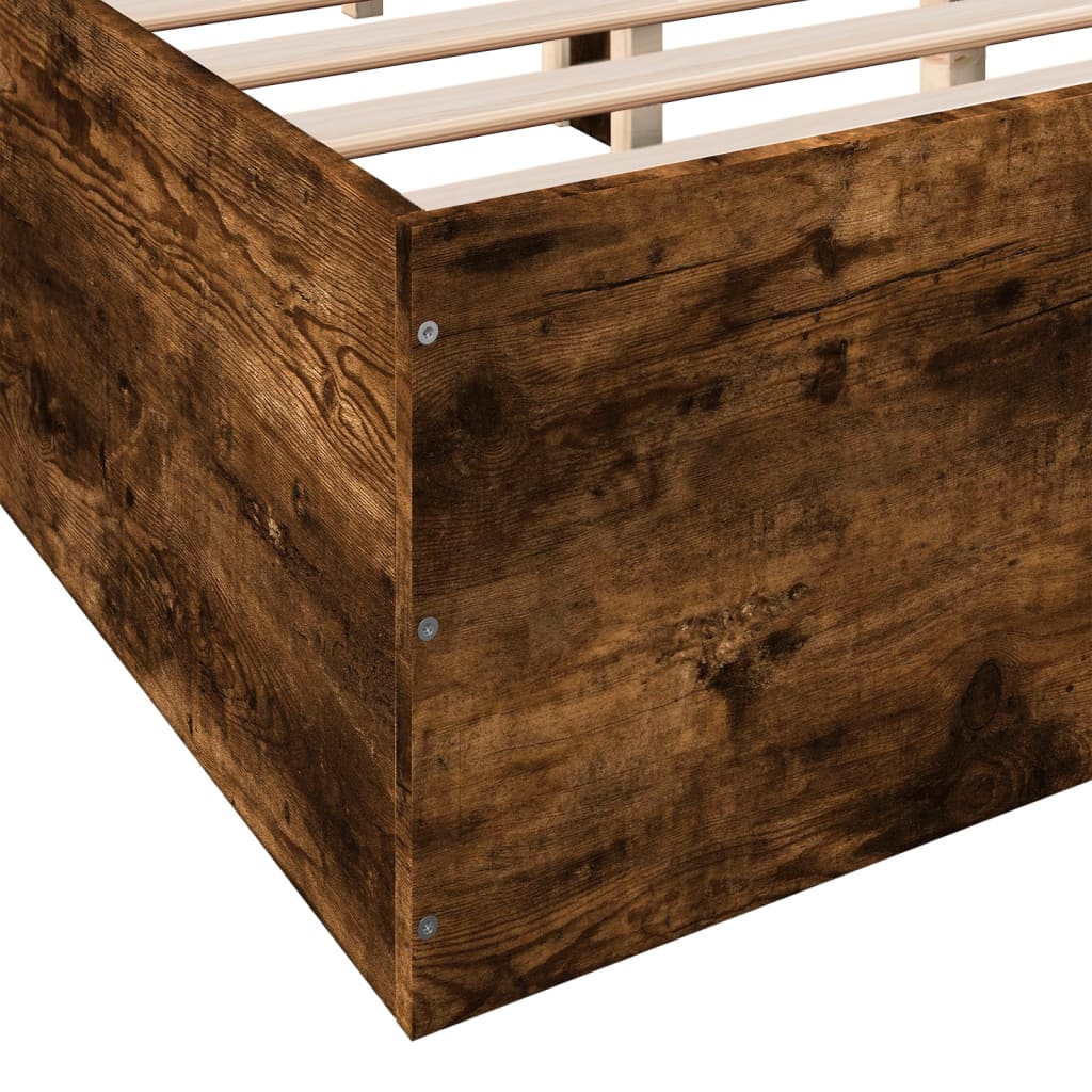 vidaXL Bed Frame without Mattress Smoked Oak 140x200 cm