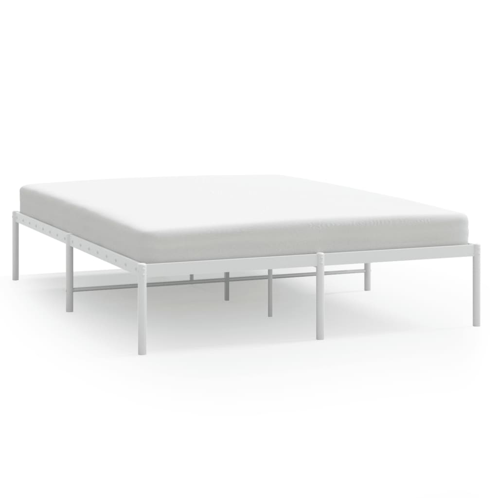 vidaXL Metal Bed Frame without Mattress White 160x200 cm