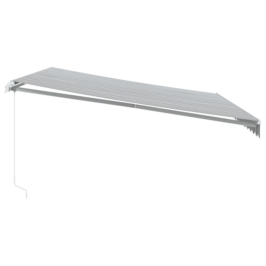 vidaXL Manual Retractable Awning Anthracite&White 450x300 cm