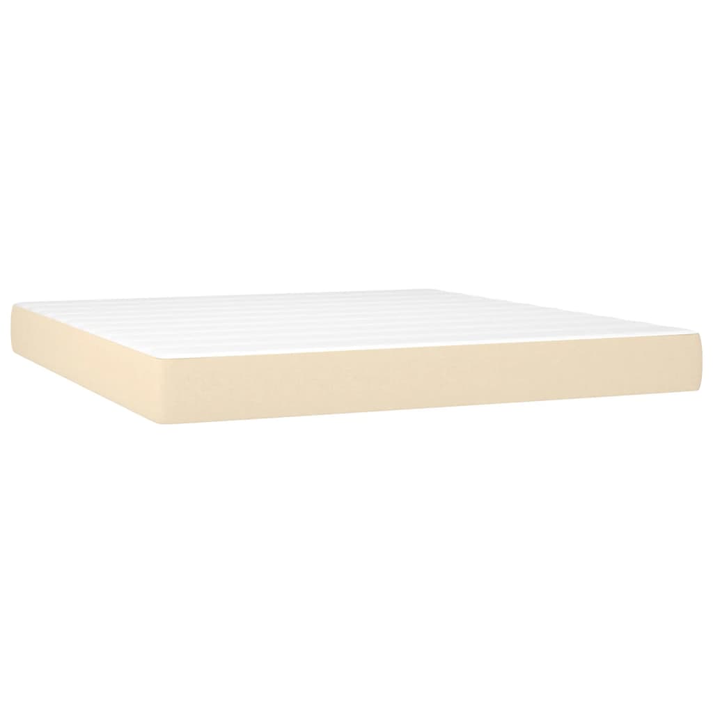 vidaXL Pocket Spring Bed Mattress Cream 180x200x20 cm Fabric