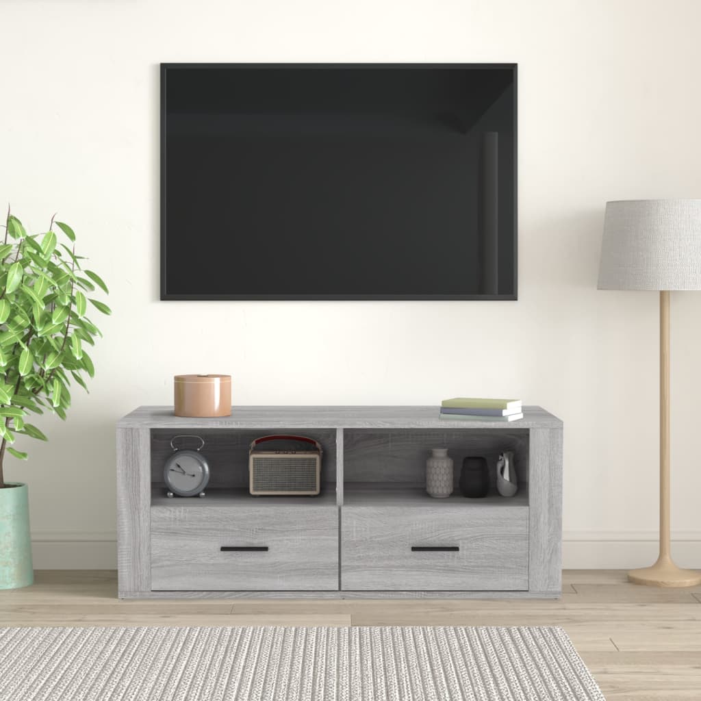 vidaXL TV Cabinet Grey Sonoma 100x35x40 cm Engineered Wood