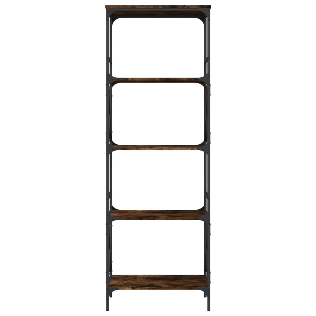 vidaXL Bookcase 5-Tier Smoked Oak 59x35x171 cm Engineered Wood