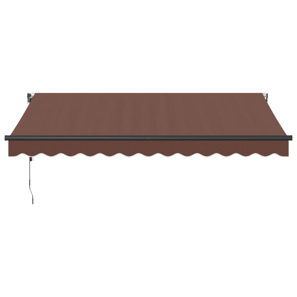 vidaXL Automatic Retractable Awning with LEDs Brown 350x250 cm