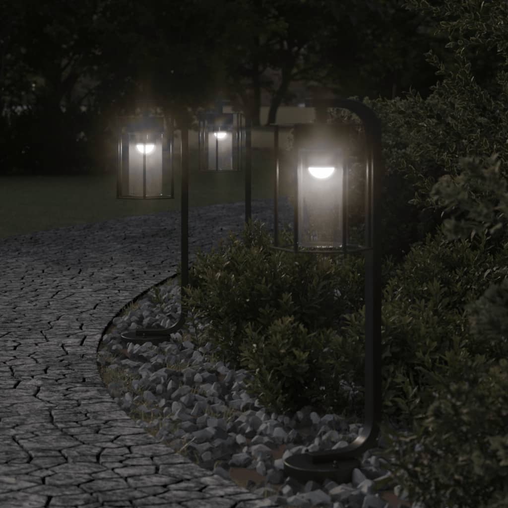 vidaXL Outdoor Floor Lamp Black 60 cm Stainless Steel